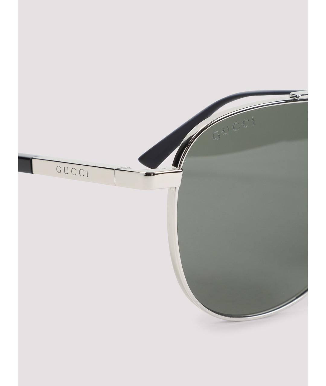 GUCCI Черные металлические солнцезащитные очки, фото 3