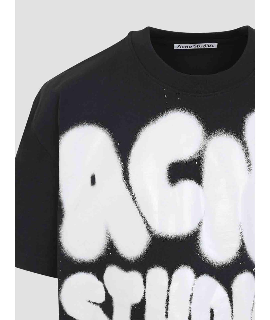ACNE STUDIOS Черная хлопковая футболка, фото 3