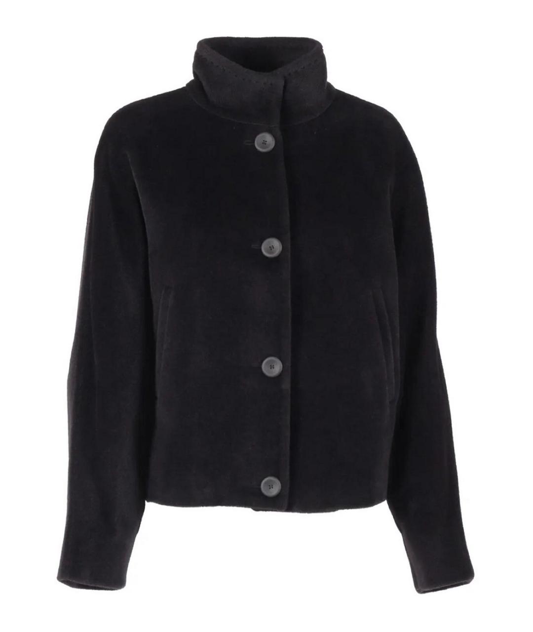 MAX MARA STUDIO Черное кожаное пальто, фото 1