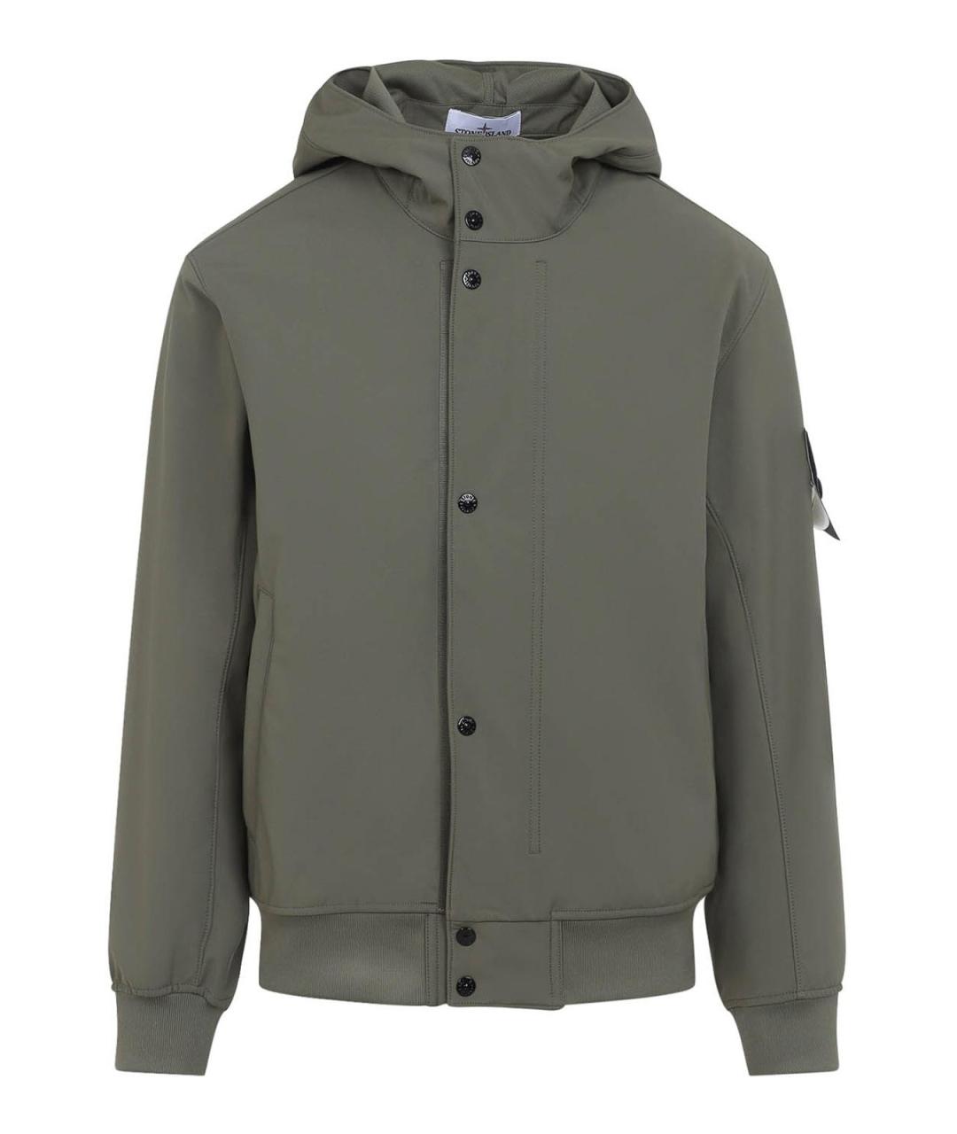 STONE ISLAND Зеленая полиэстеровая куртка, фото 1
