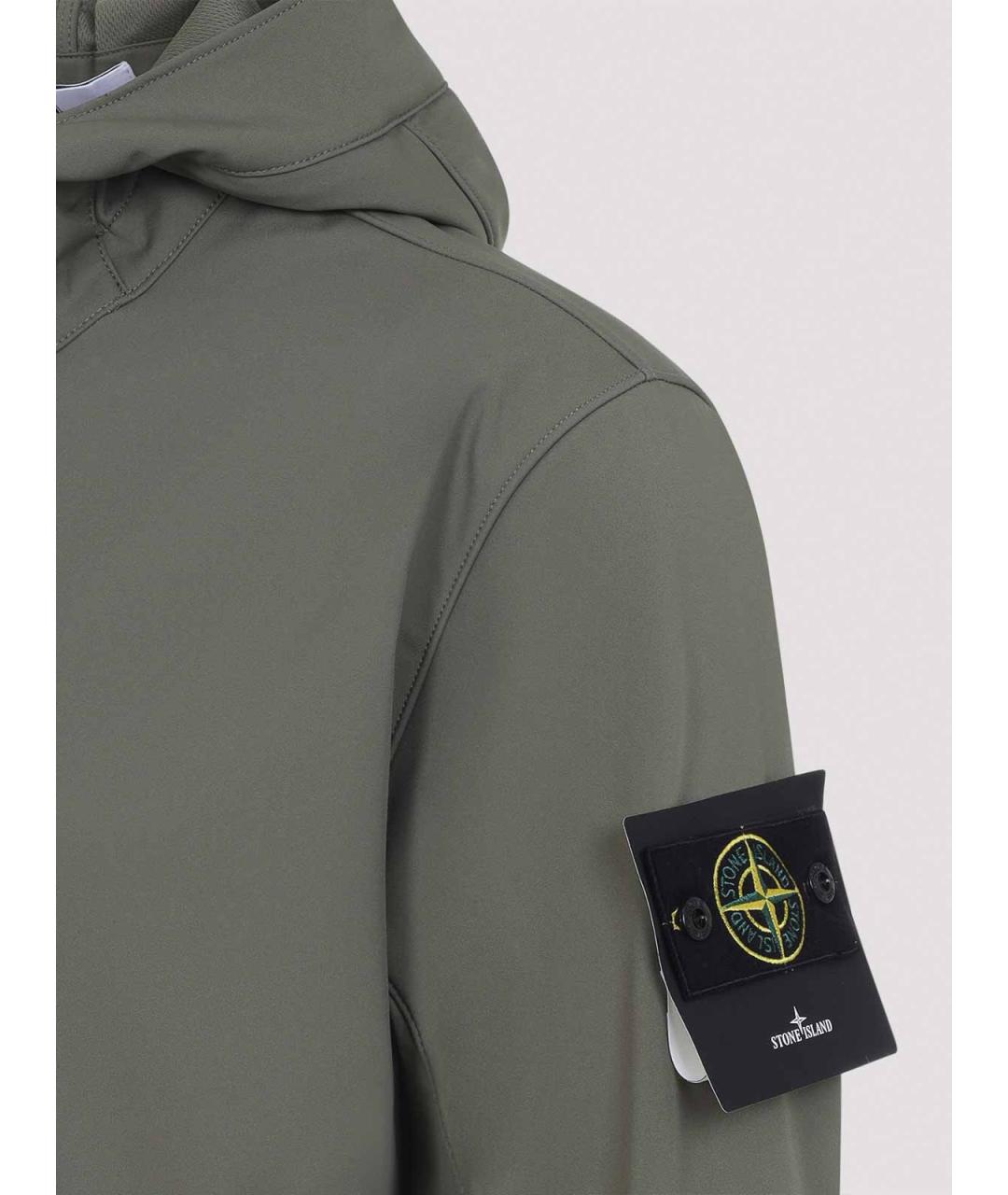 STONE ISLAND Зеленая полиэстеровая куртка, фото 3