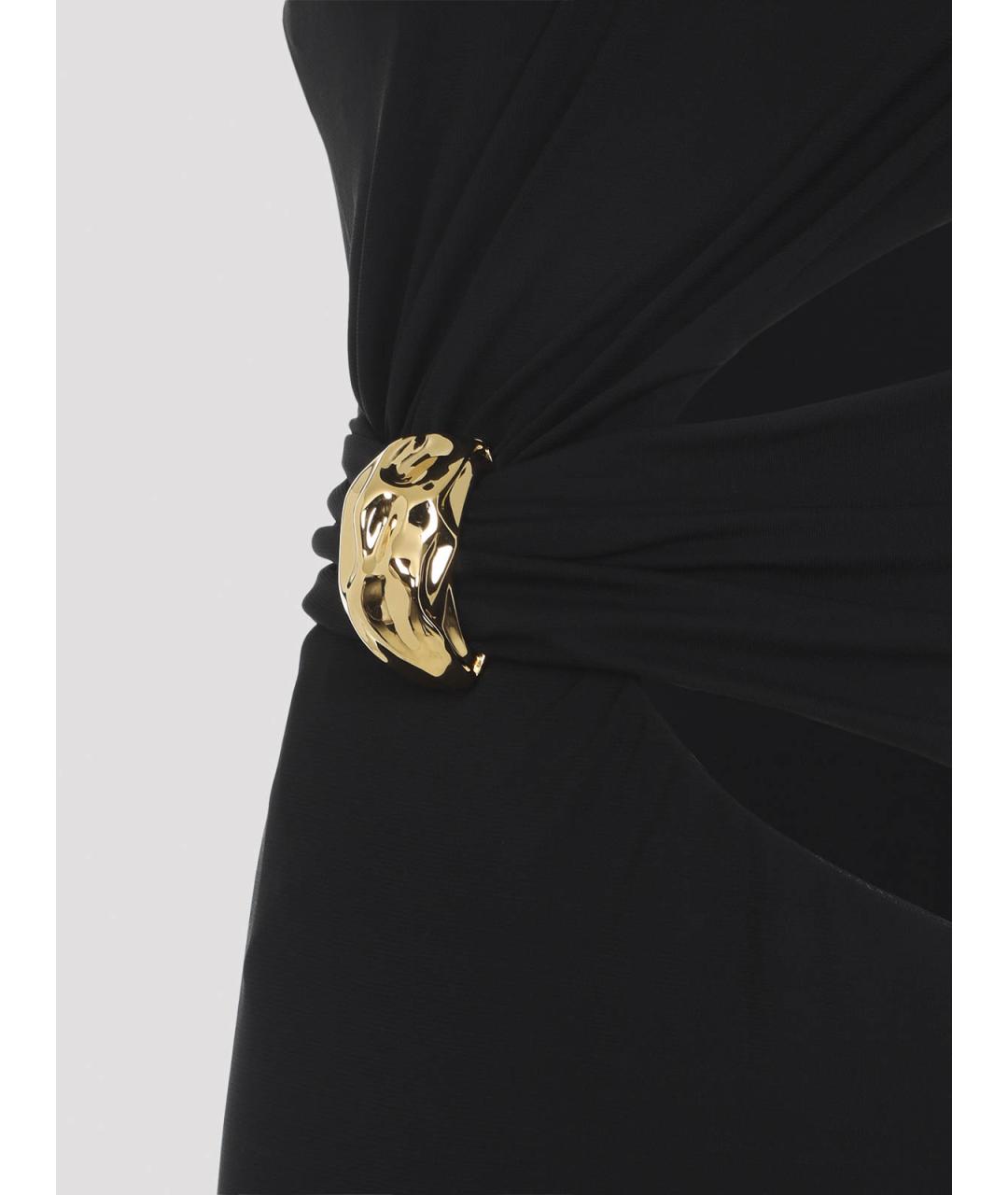 ELISABETTA FRANCHI Черное вискозное вечернее платье, фото 4