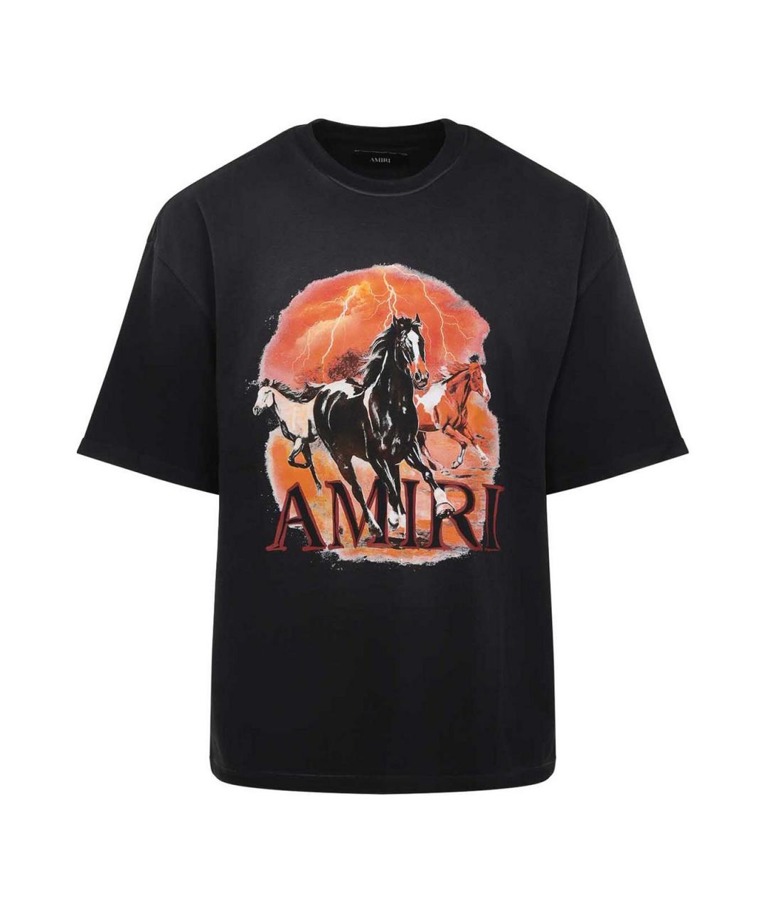 AMIRI Черная хлопковая футболка, фото 1