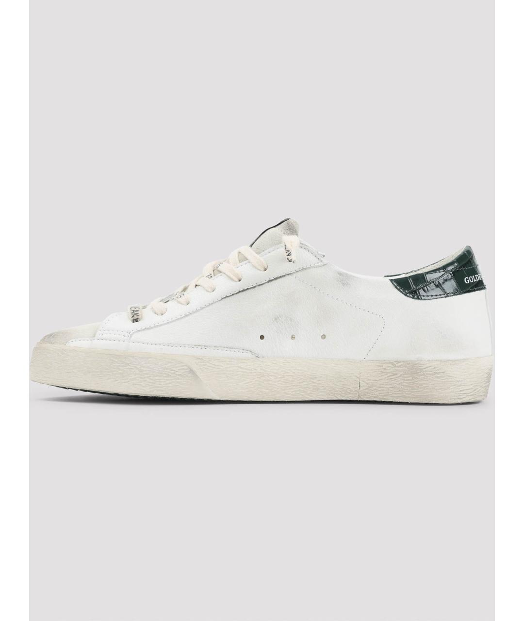 GOLDEN GOOSE DELUXE BRAND Зеленые кожаные низкие кроссовки / кеды, фото 2