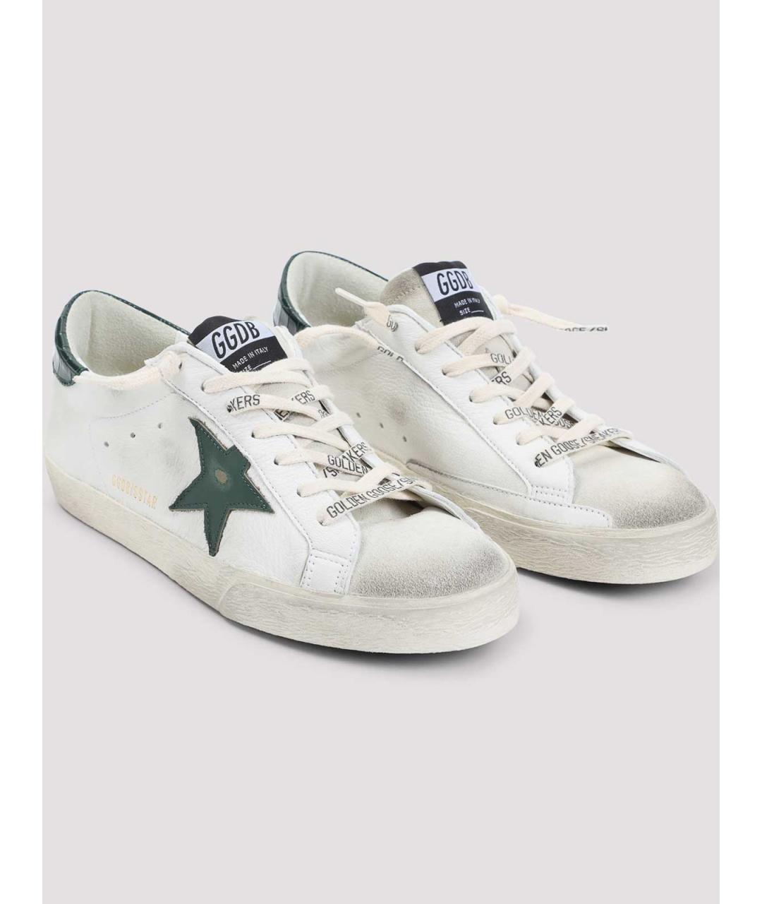 GOLDEN GOOSE DELUXE BRAND Зеленые кожаные низкие кроссовки / кеды, фото 3