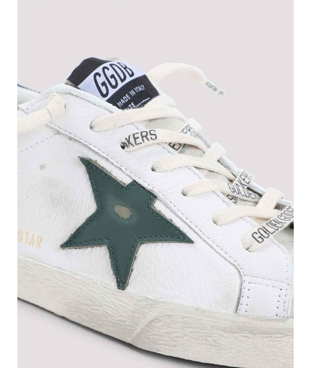 GOLDEN GOOSE DELUXE BRAND Зеленые кожаные низкие кроссовки / кеды, фото 4
