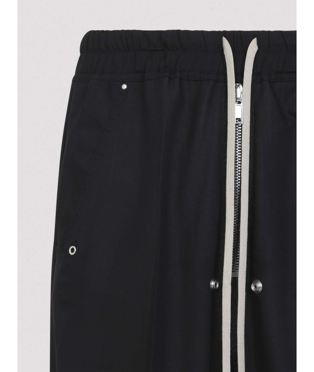 RICK OWENS Черные шерстяные повседневные брюки, фото 3
