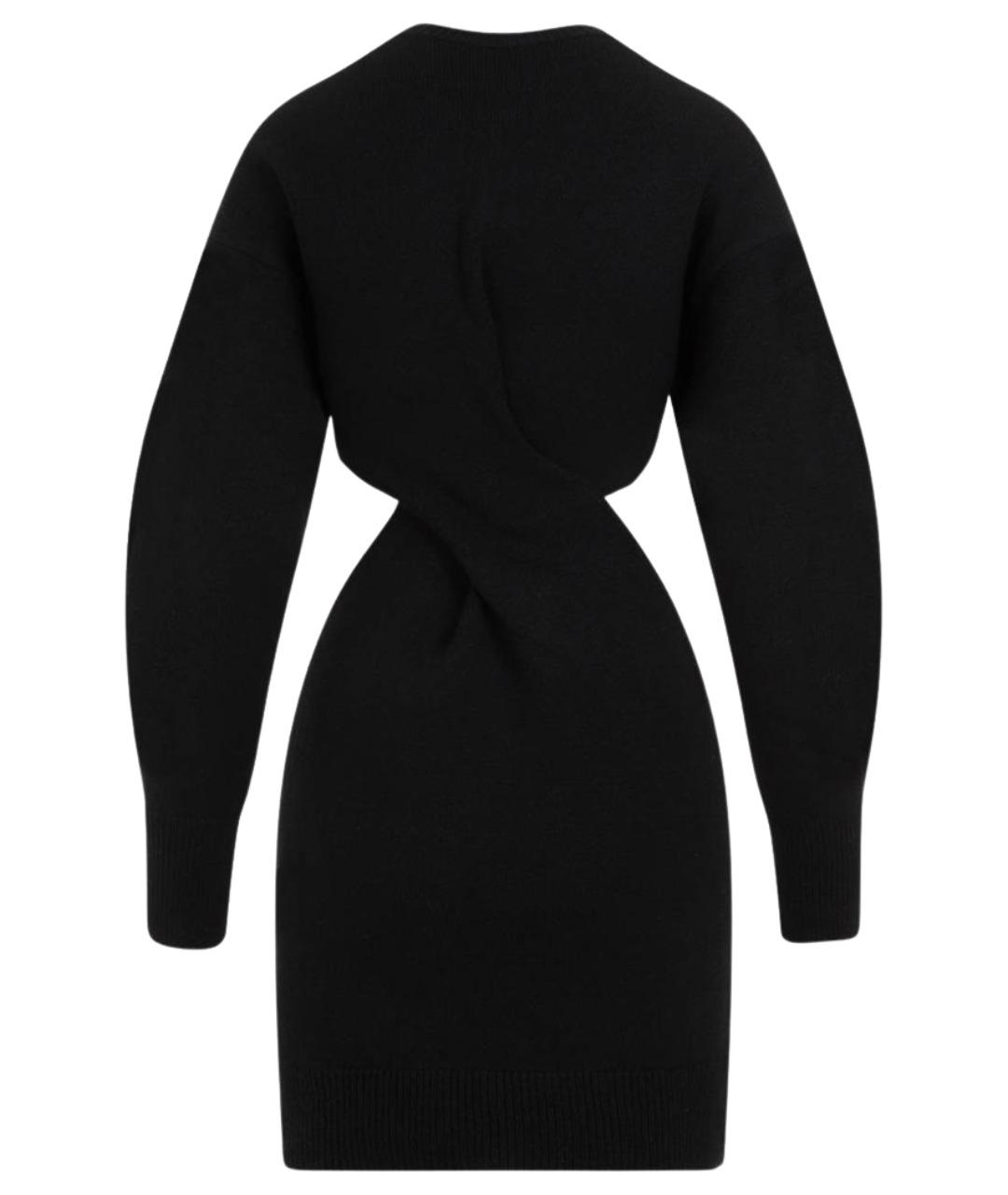 ALEXANDER MCQUEEN Черное кашемировое повседневное платье, фото 2