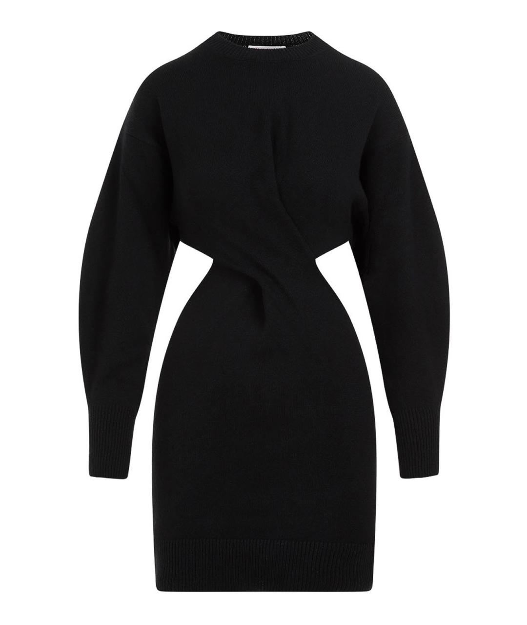 ALEXANDER MCQUEEN Черное кашемировое повседневное платье, фото 1