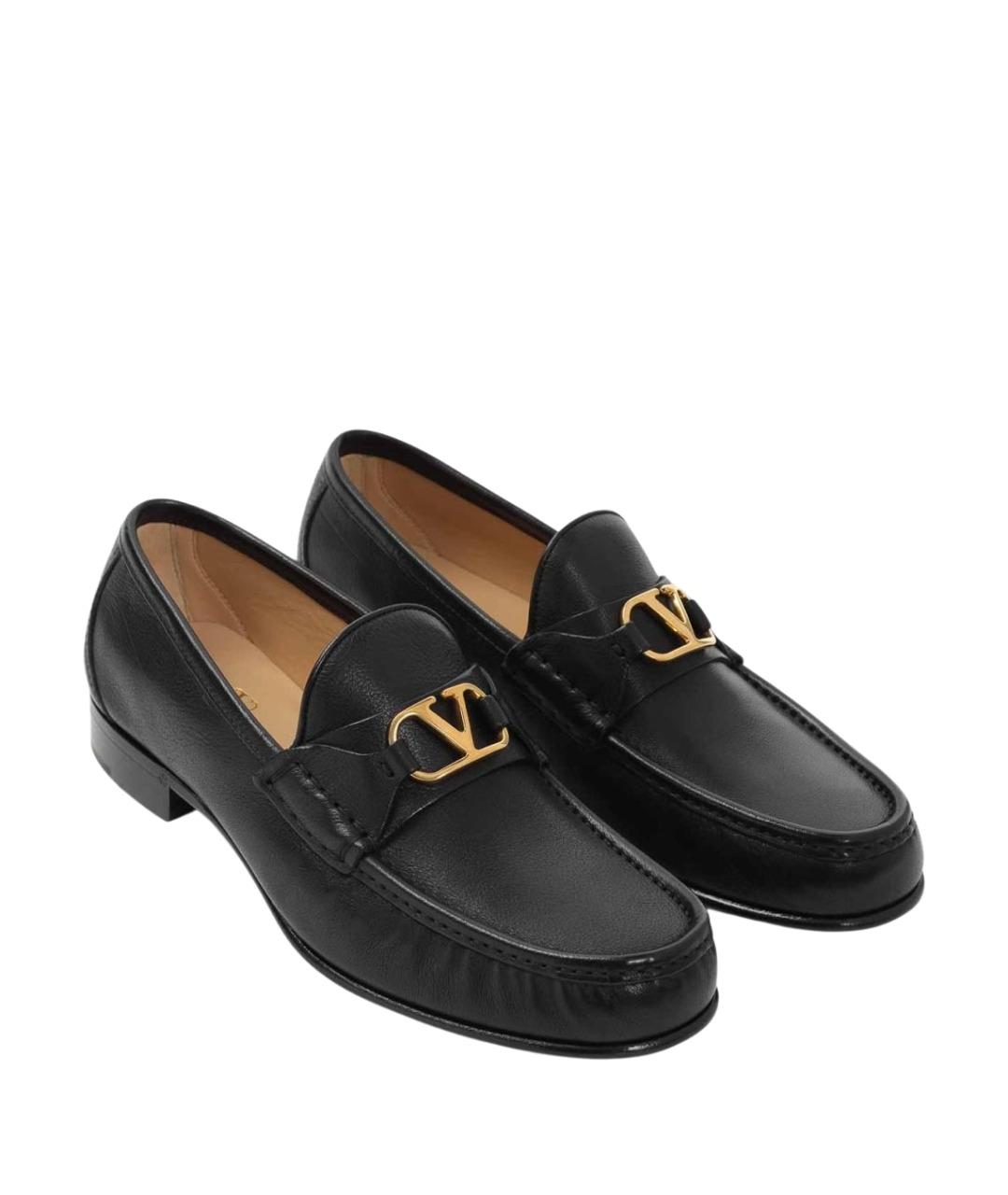 VALENTINO Черные кожаные лоферы, фото 3