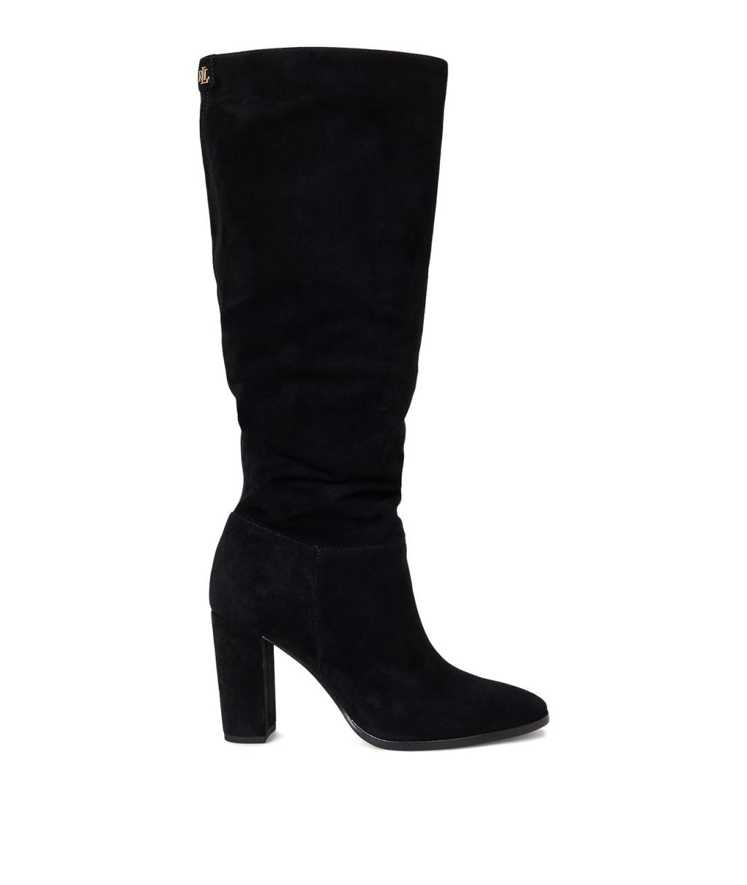 RALPH LAUREN Черные кожаные сапоги, фото 1