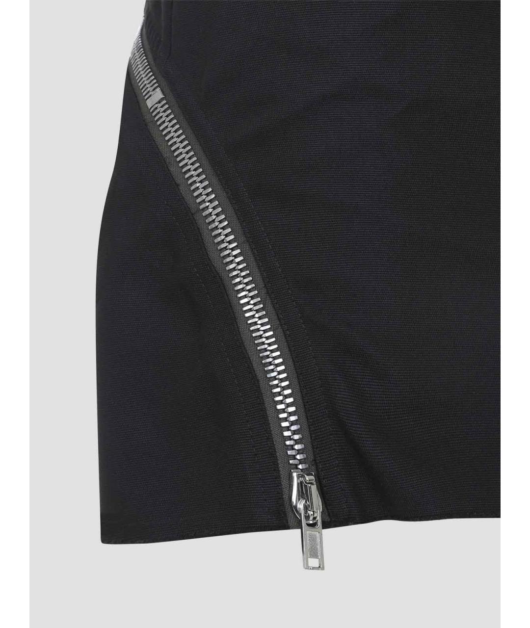 RICK OWENS Черная хлопковая юбка мини, фото 3