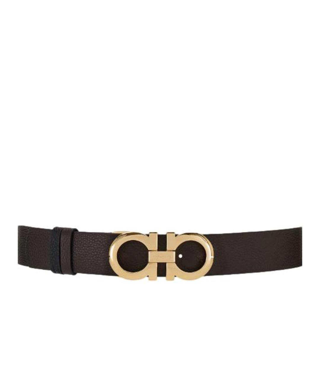 FERRAGAMO Коричневый кожаный ремень, фото 3
