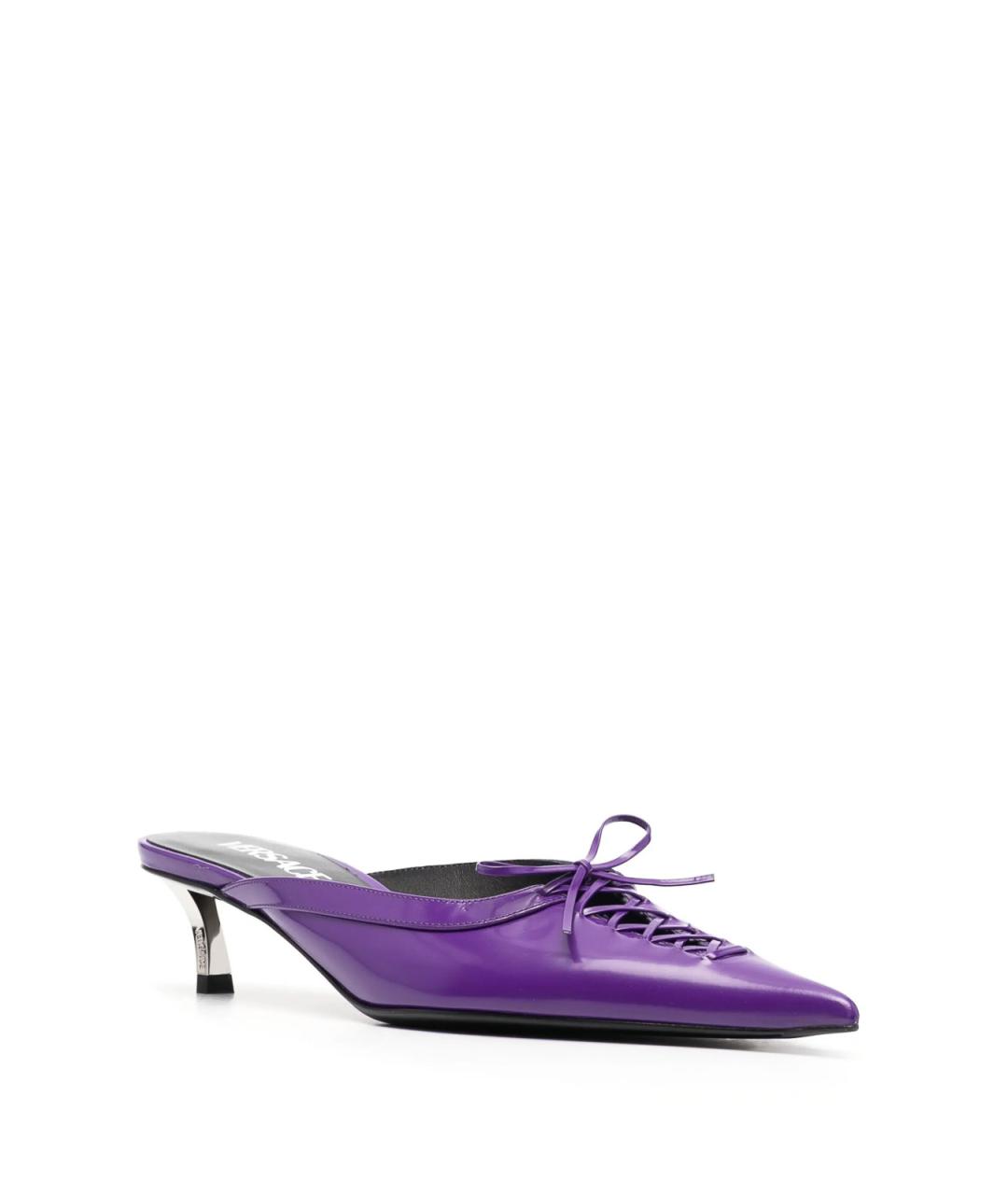 VERSACE Фиолетовые кожаные мюли, фото 3