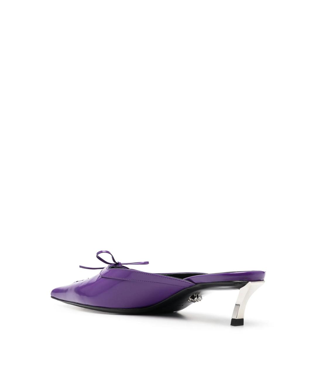 VERSACE Фиолетовые кожаные мюли, фото 2