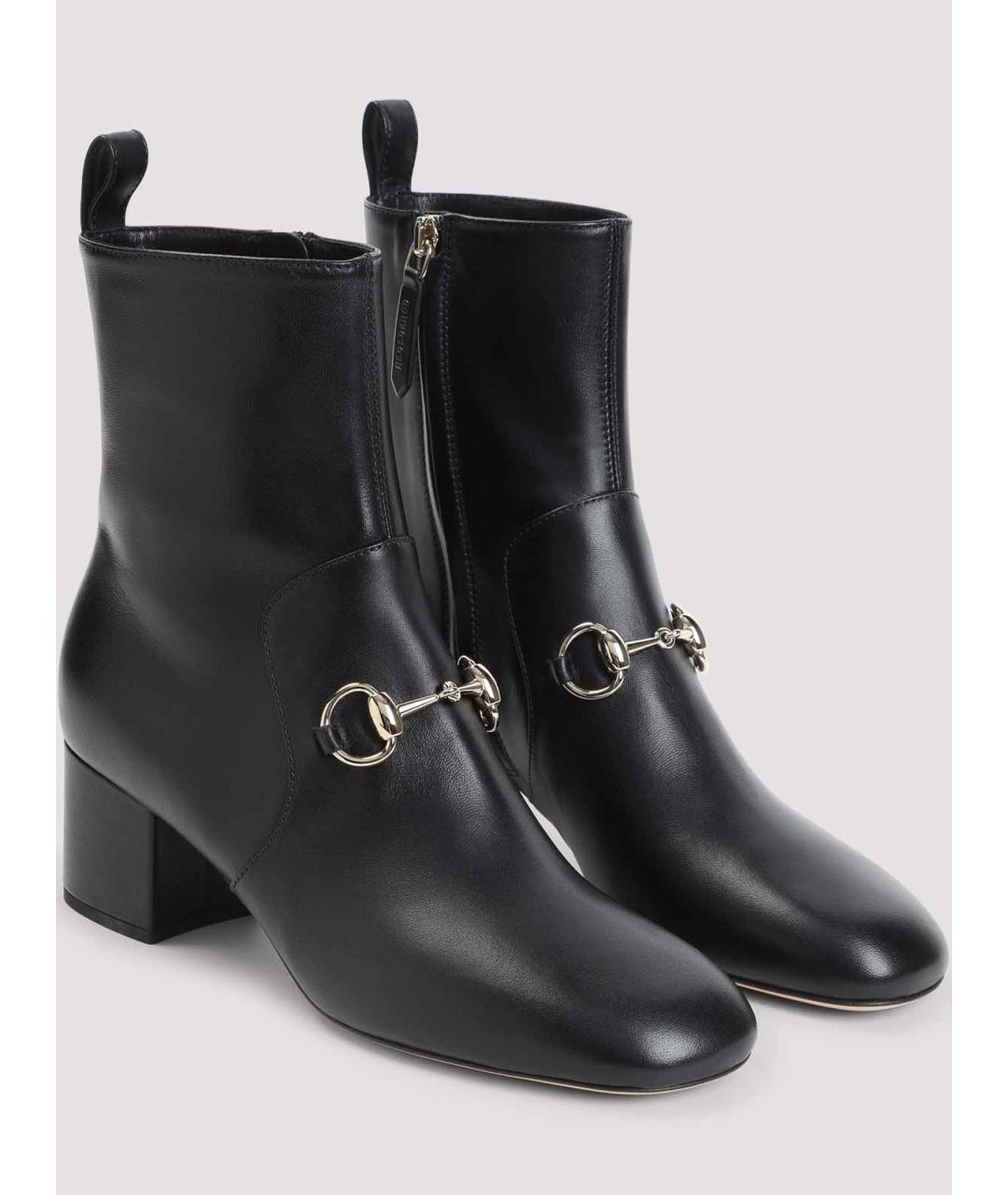 GUCCI Черные кожаные полусапоги, фото 3