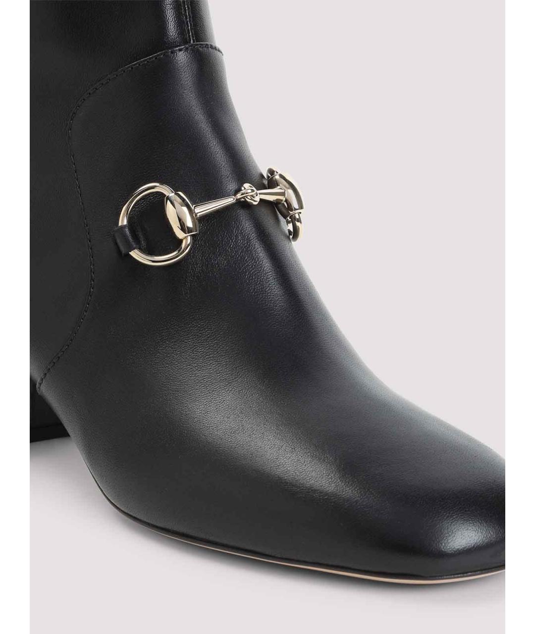 GUCCI Черные кожаные полусапоги, фото 4