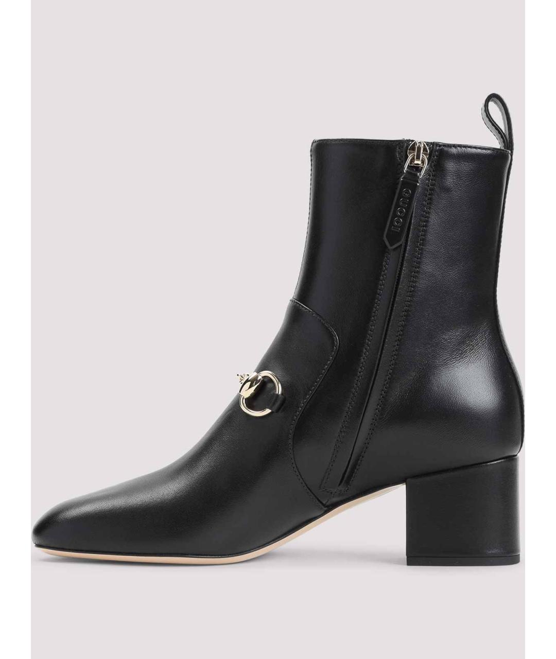 GUCCI Черные кожаные полусапоги, фото 2