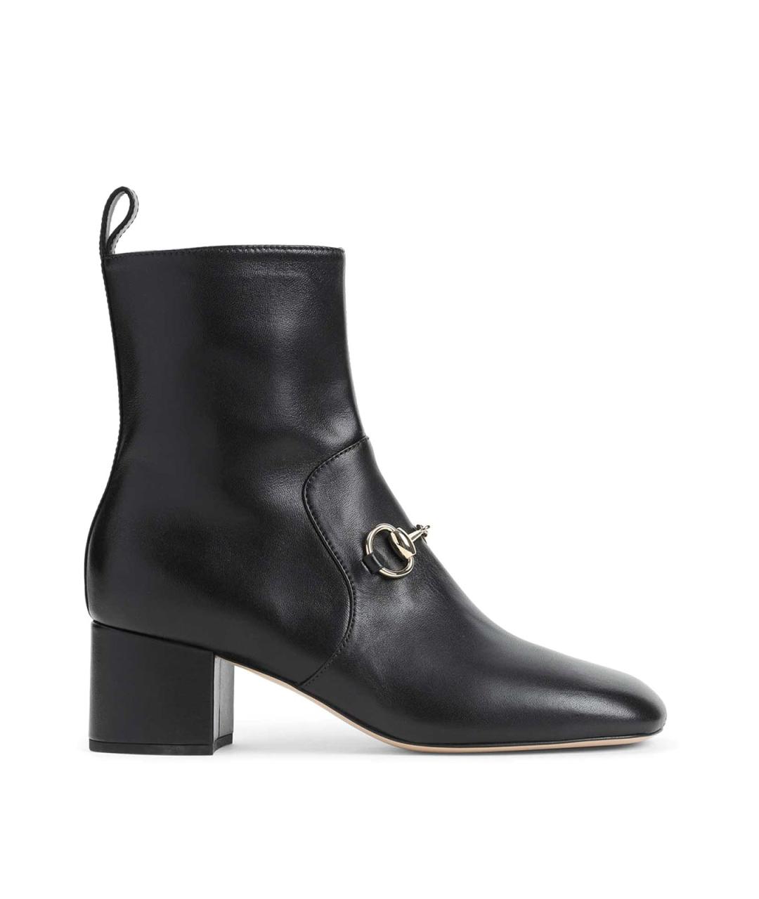 GUCCI Черные кожаные полусапоги, фото 1