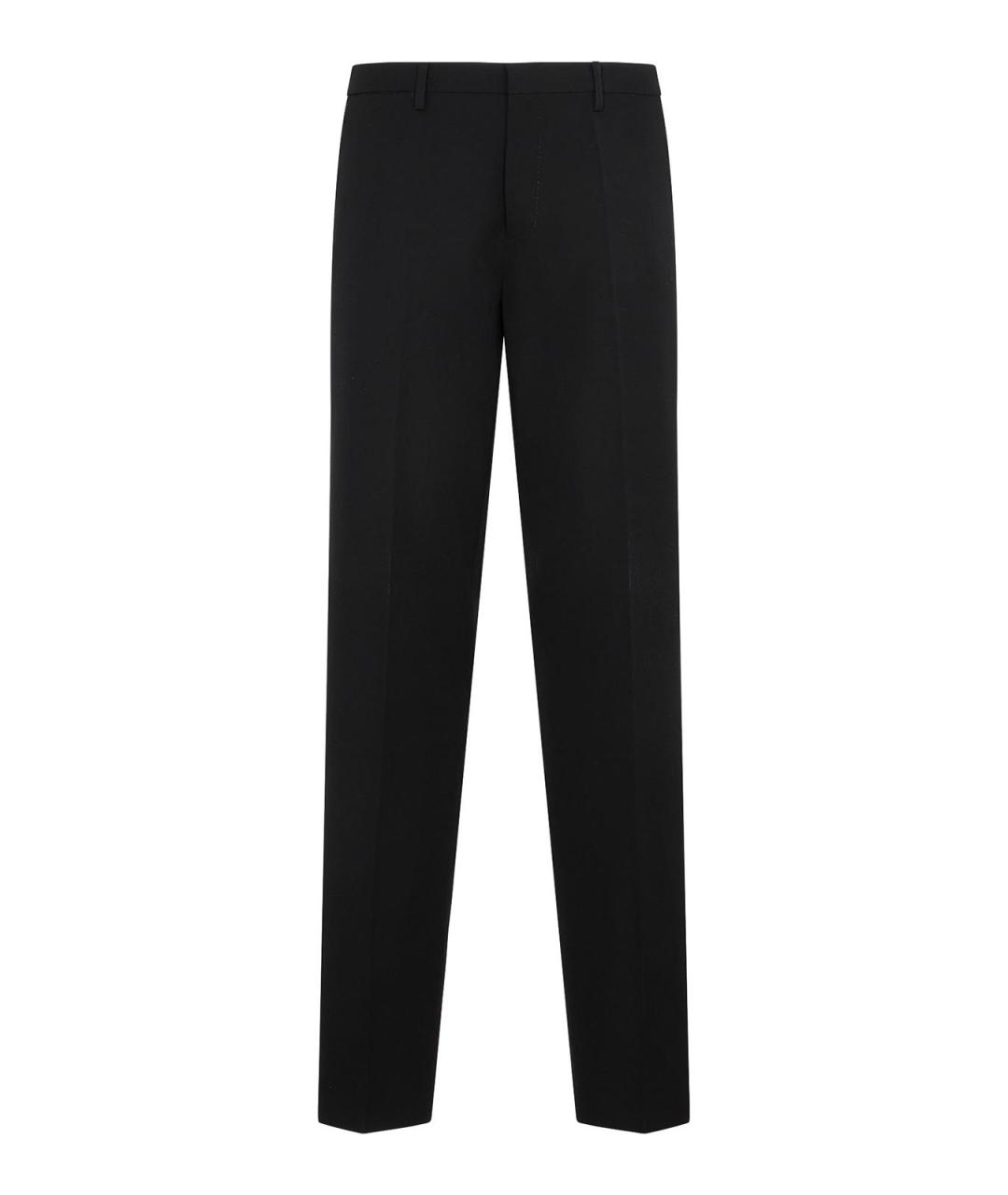 LANVIN Черные шерстяные повседневные брюки, фото 1