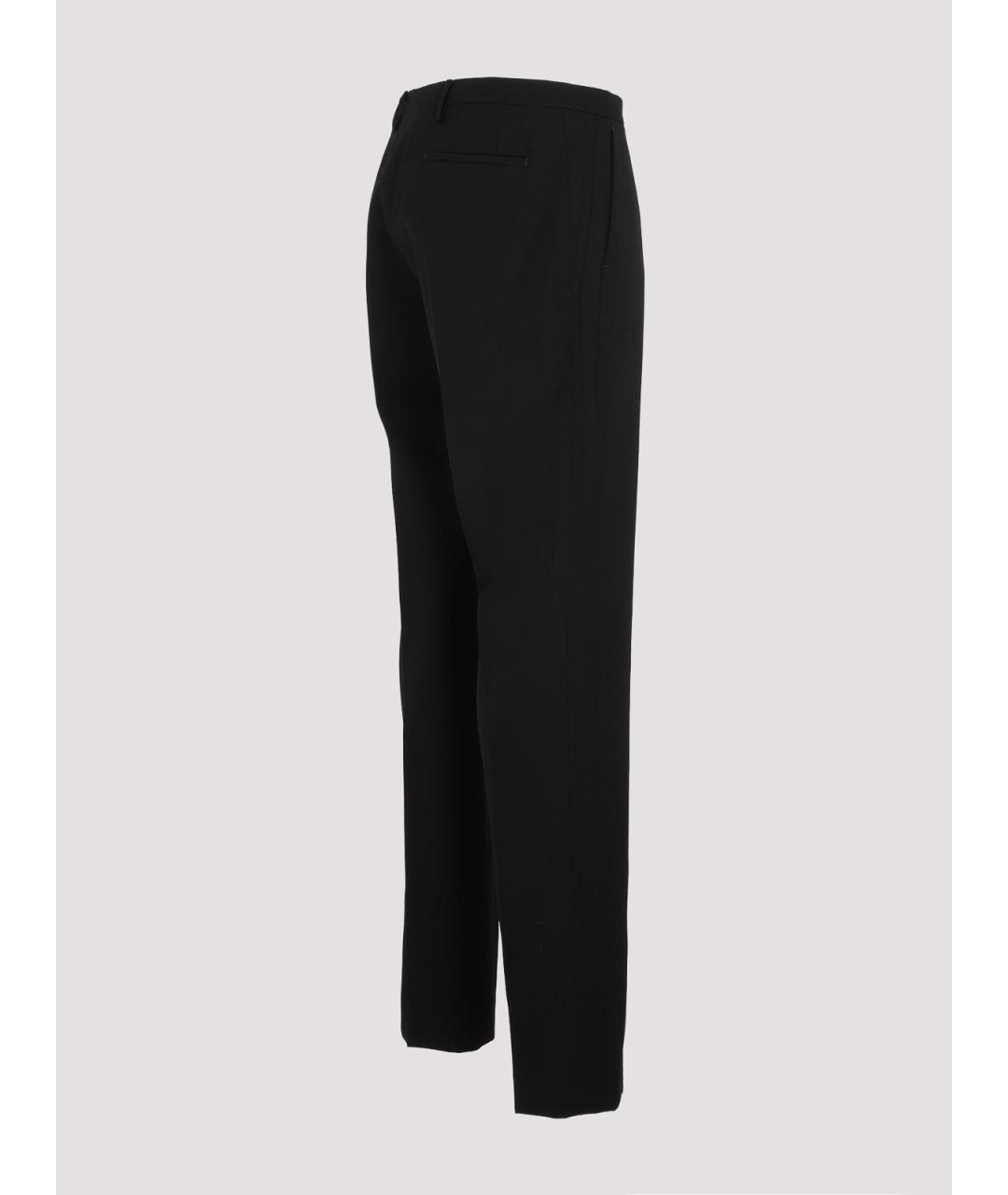 LANVIN Черные шерстяные повседневные брюки, фото 3