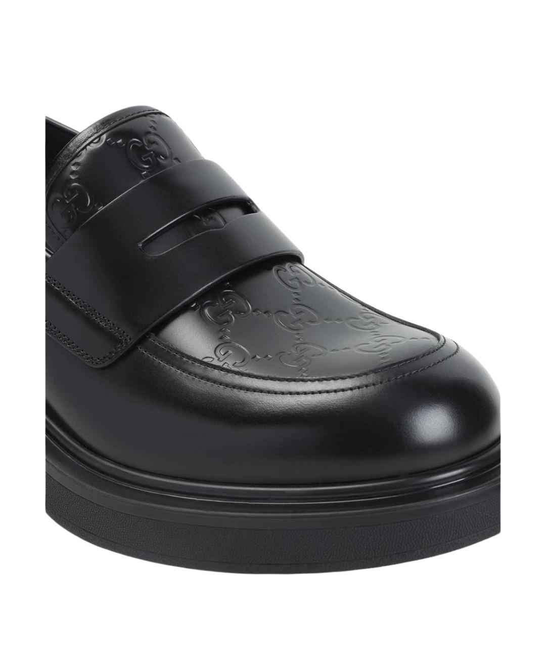 GUCCI Черные кожаные лоферы, фото 4
