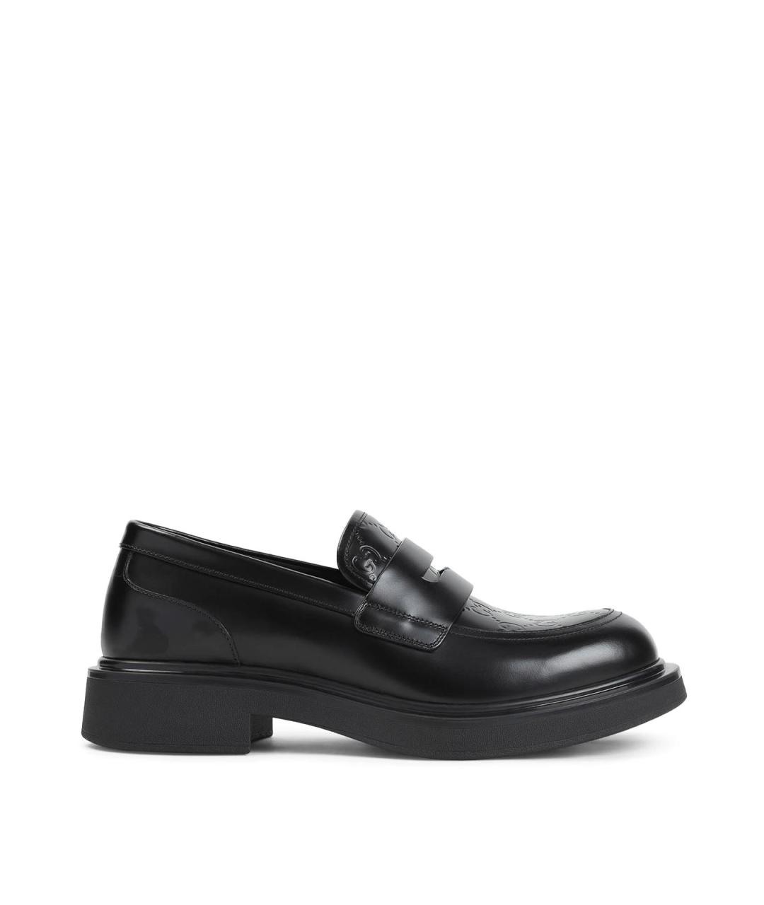 GUCCI Черные кожаные лоферы, фото 1