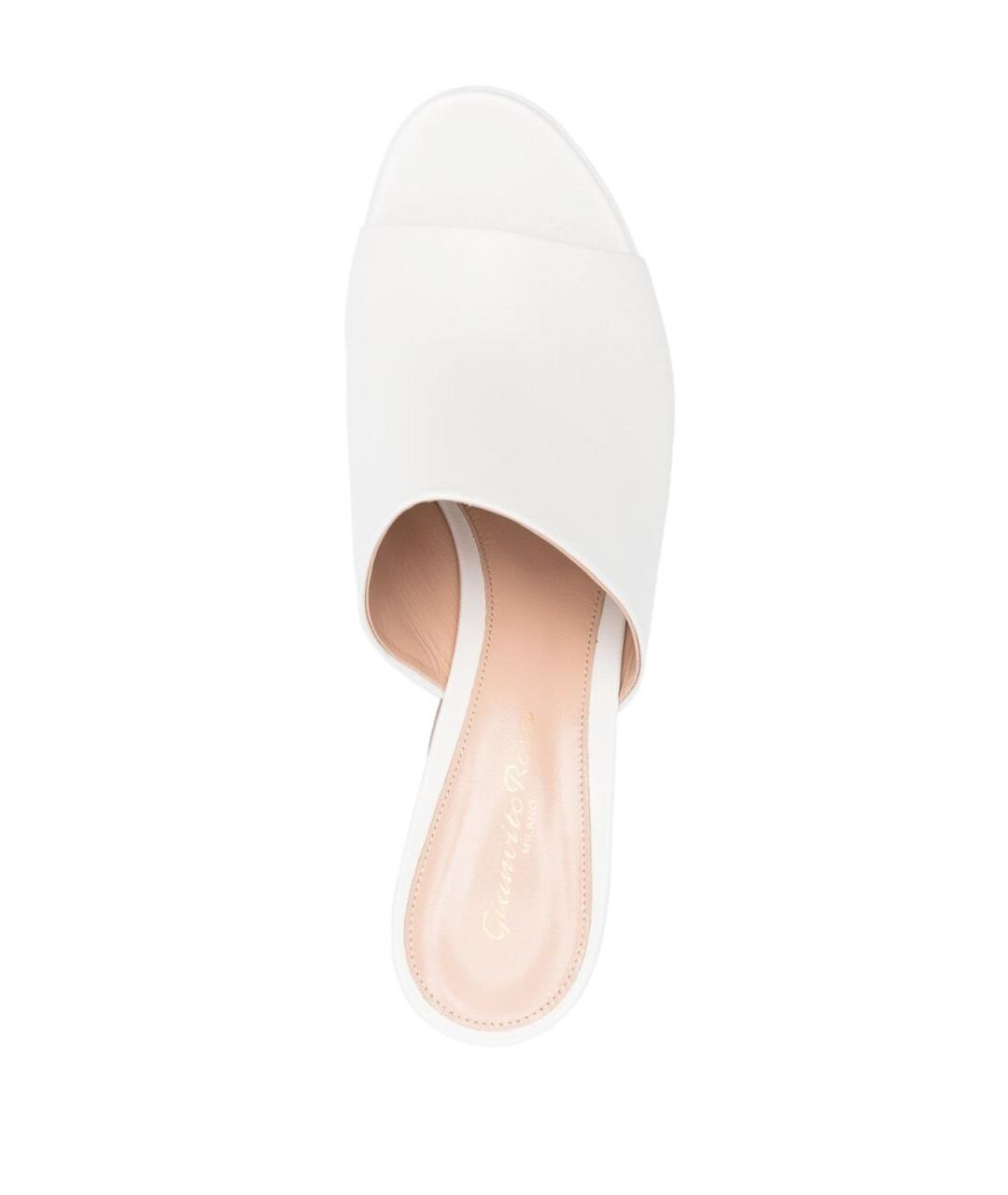 GIANVITO ROSSI Белые кожаные мюли, фото 4
