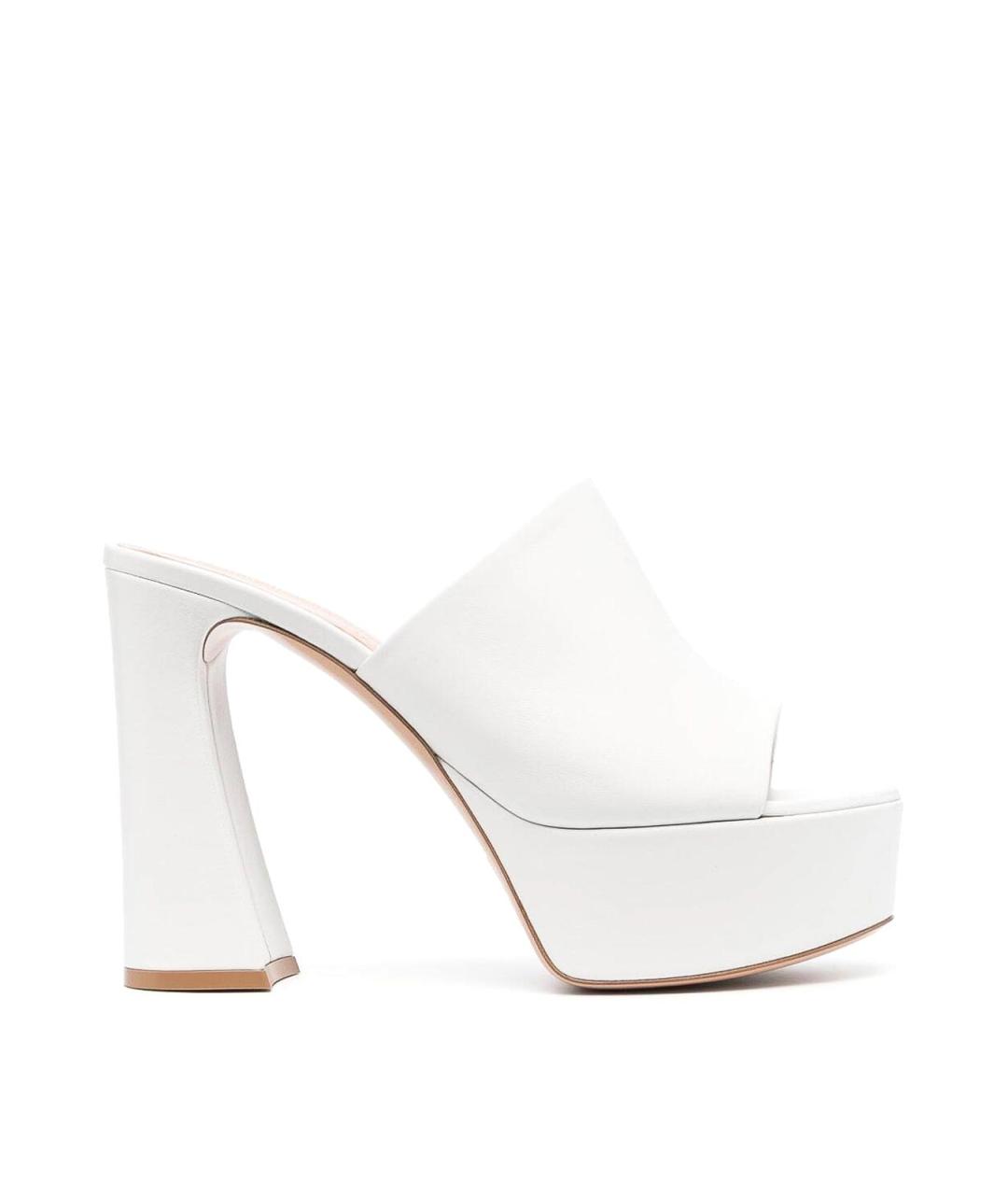GIANVITO ROSSI Белые кожаные мюли, фото 1