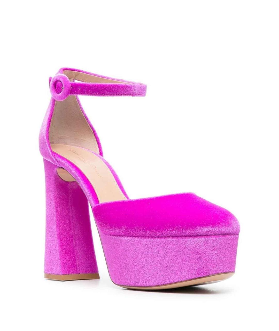 GIANVITO ROSSI Розовые кожаные босоножки, фото 2