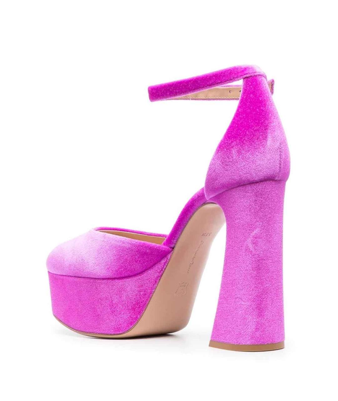 GIANVITO ROSSI Розовые кожаные босоножки, фото 3