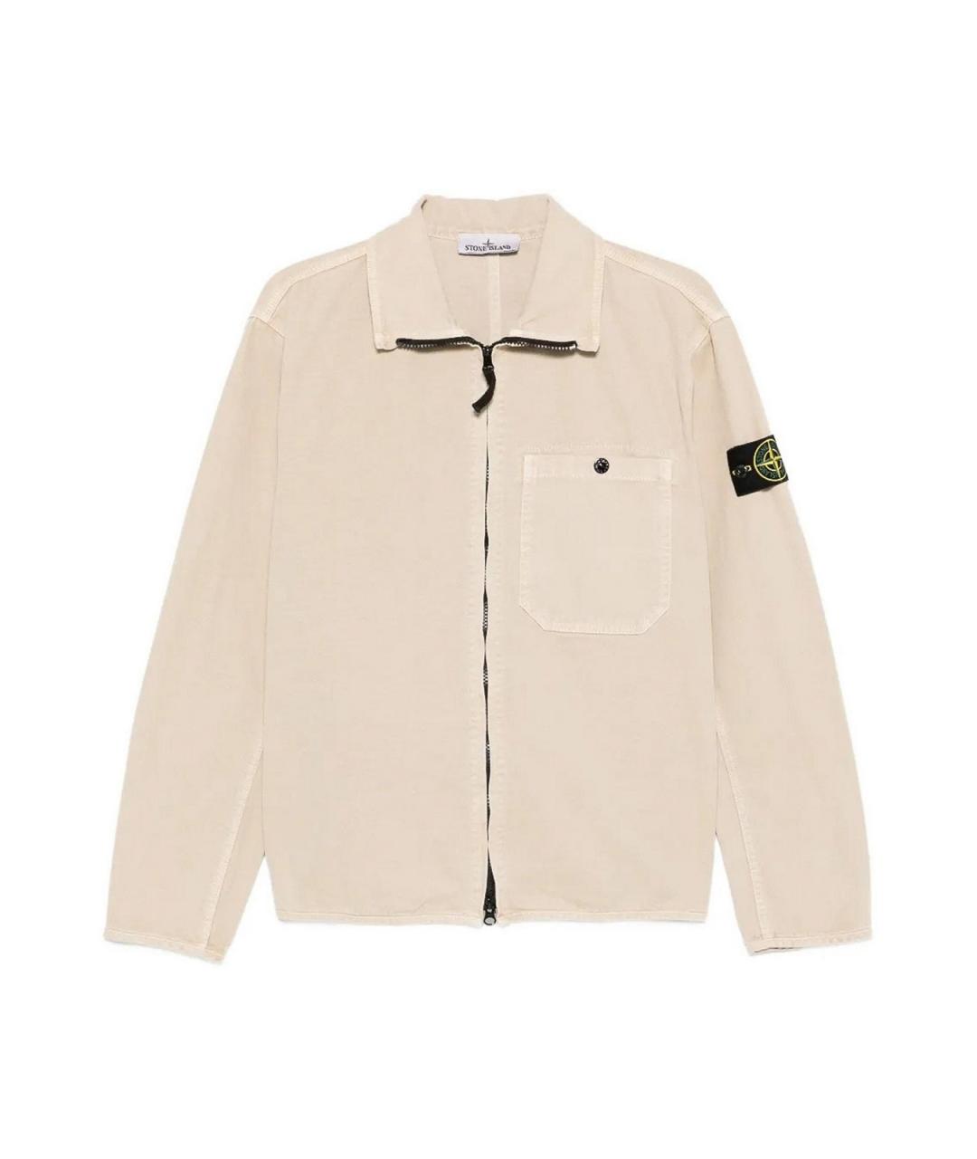 STONE ISLAND Бежевая хлопковая куртка, фото 1