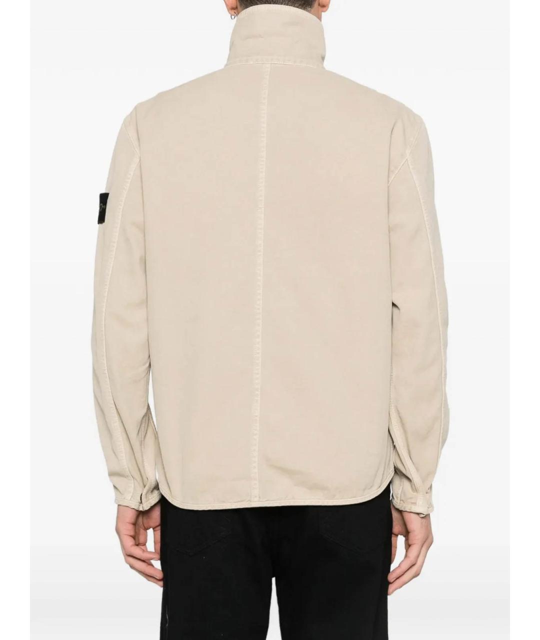 STONE ISLAND Бежевая хлопковая куртка, фото 4