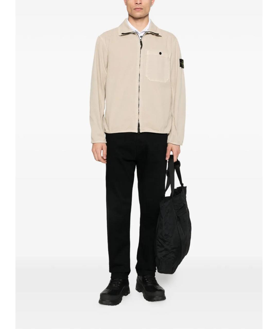 STONE ISLAND Бежевая хлопковая куртка, фото 2