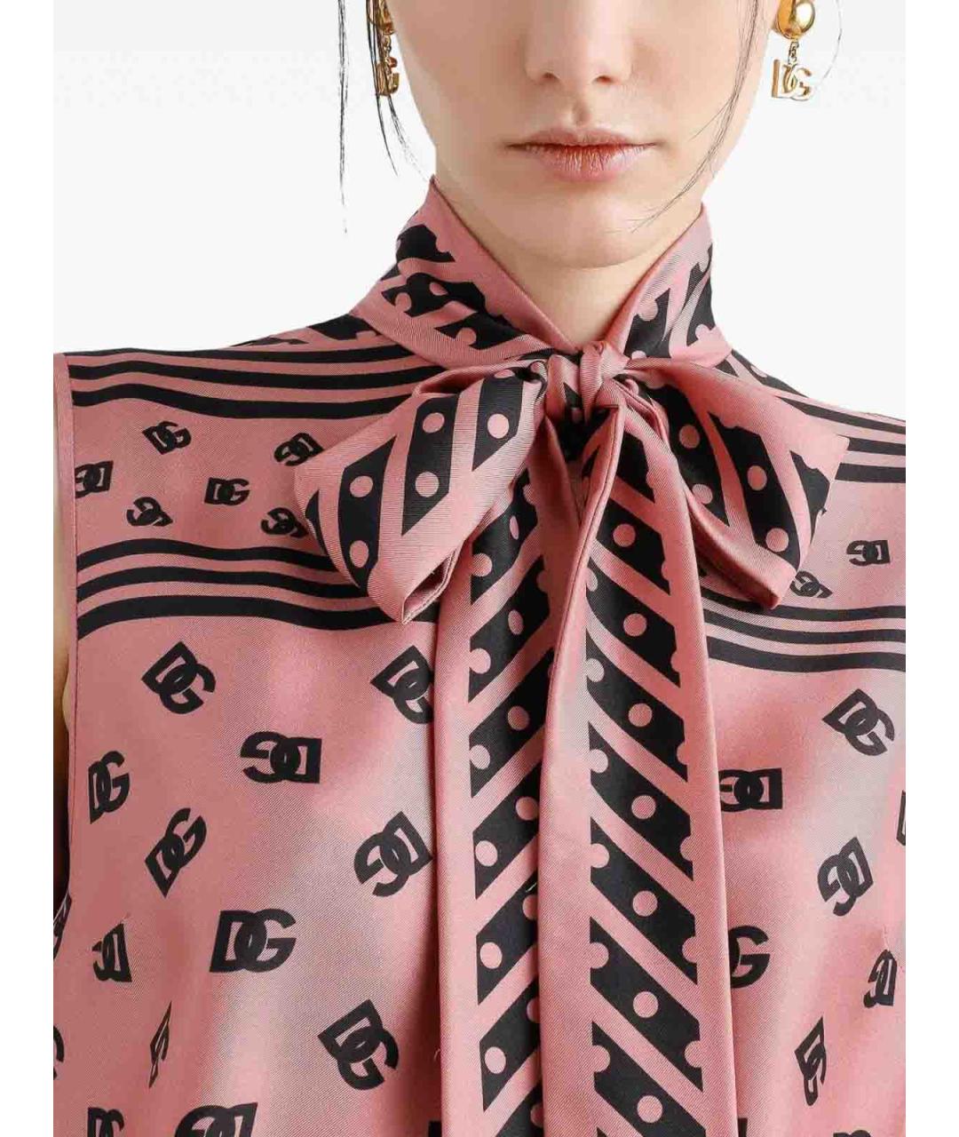 DOLCE&GABBANA Розовая шелковая блузы, фото 4