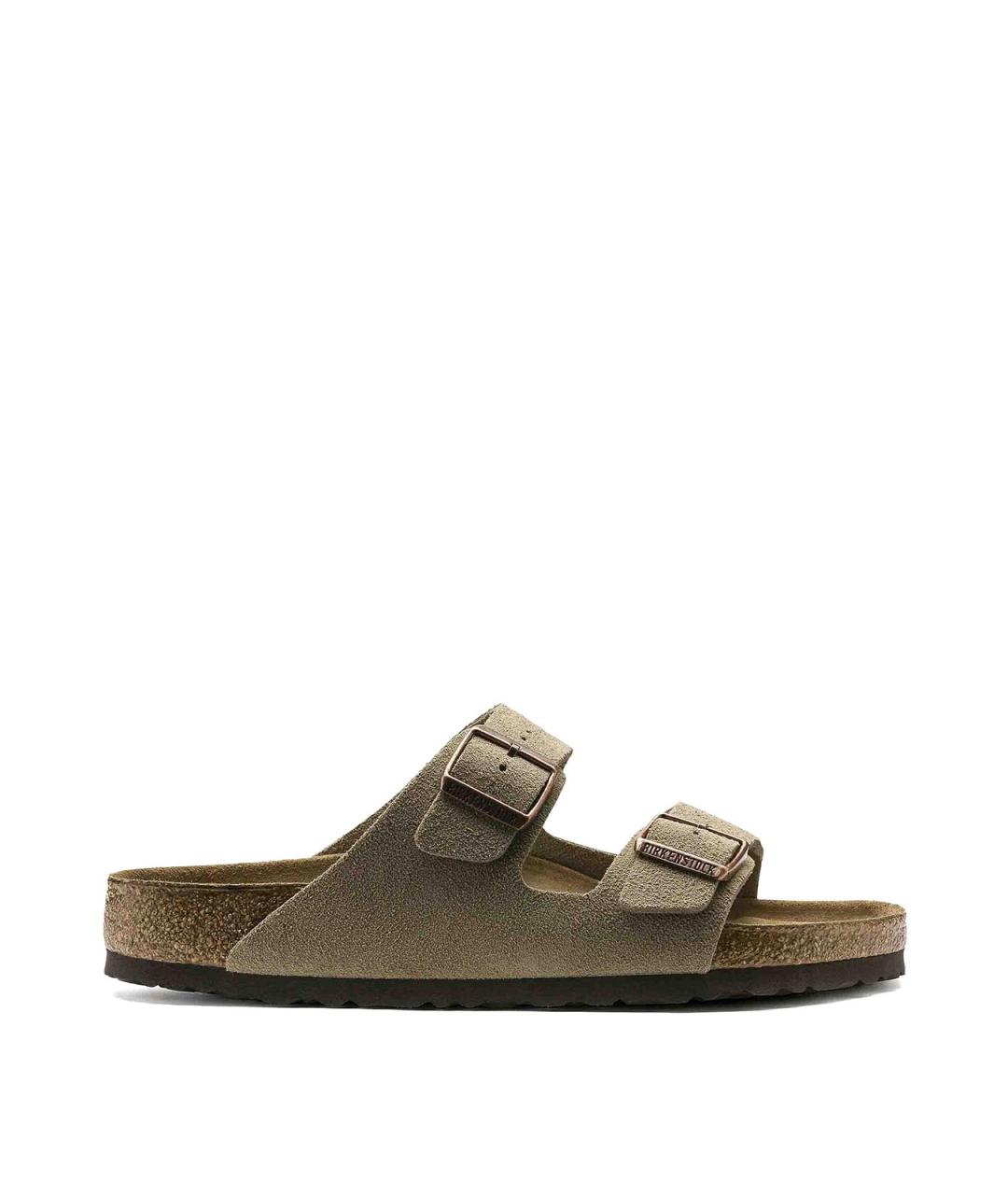 BIRKENSTOCK Бежевые замшевые шлепанцы, фото 1