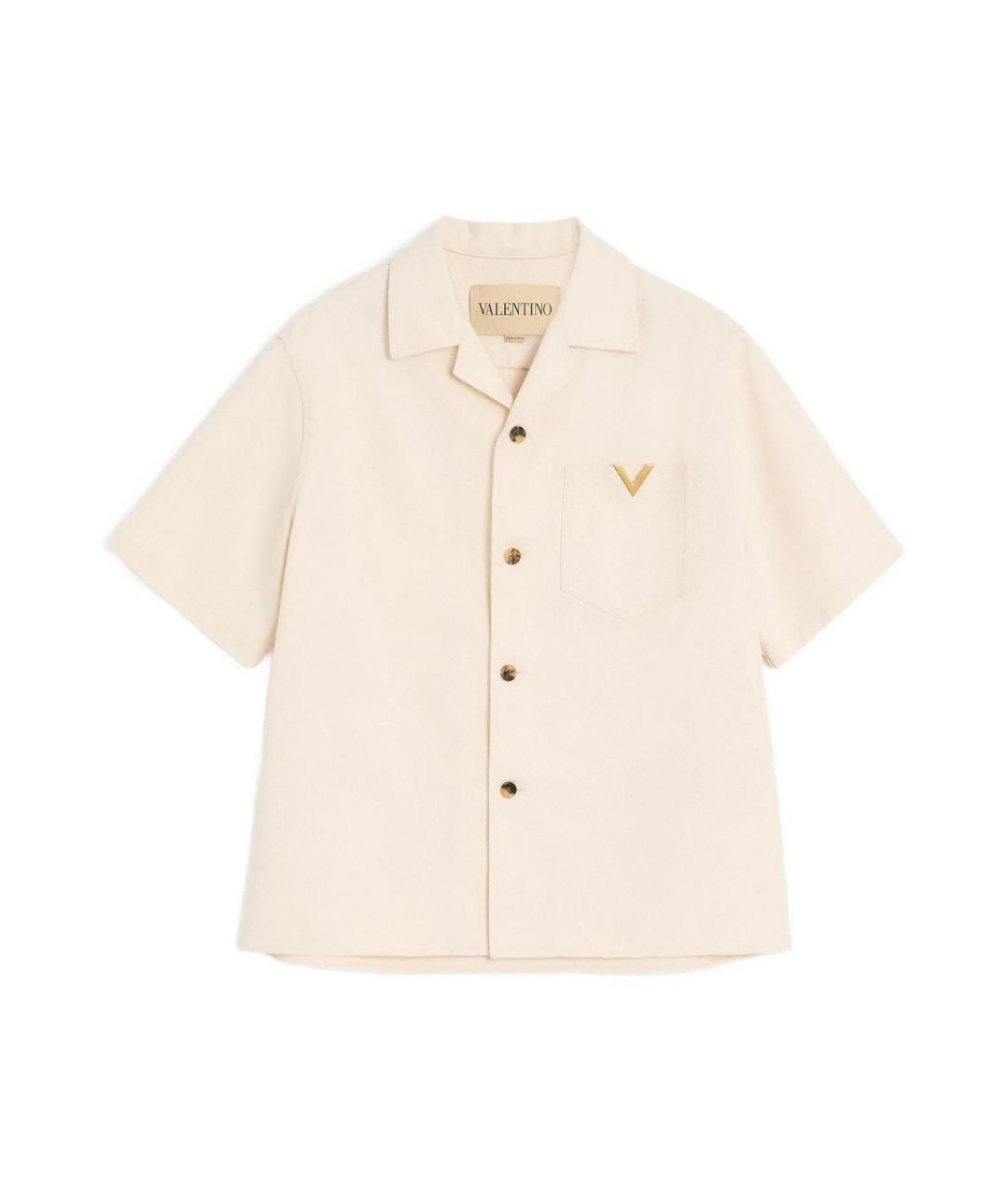 VALENTINO Бежевая хлопковая кэжуал рубашка, фото 1