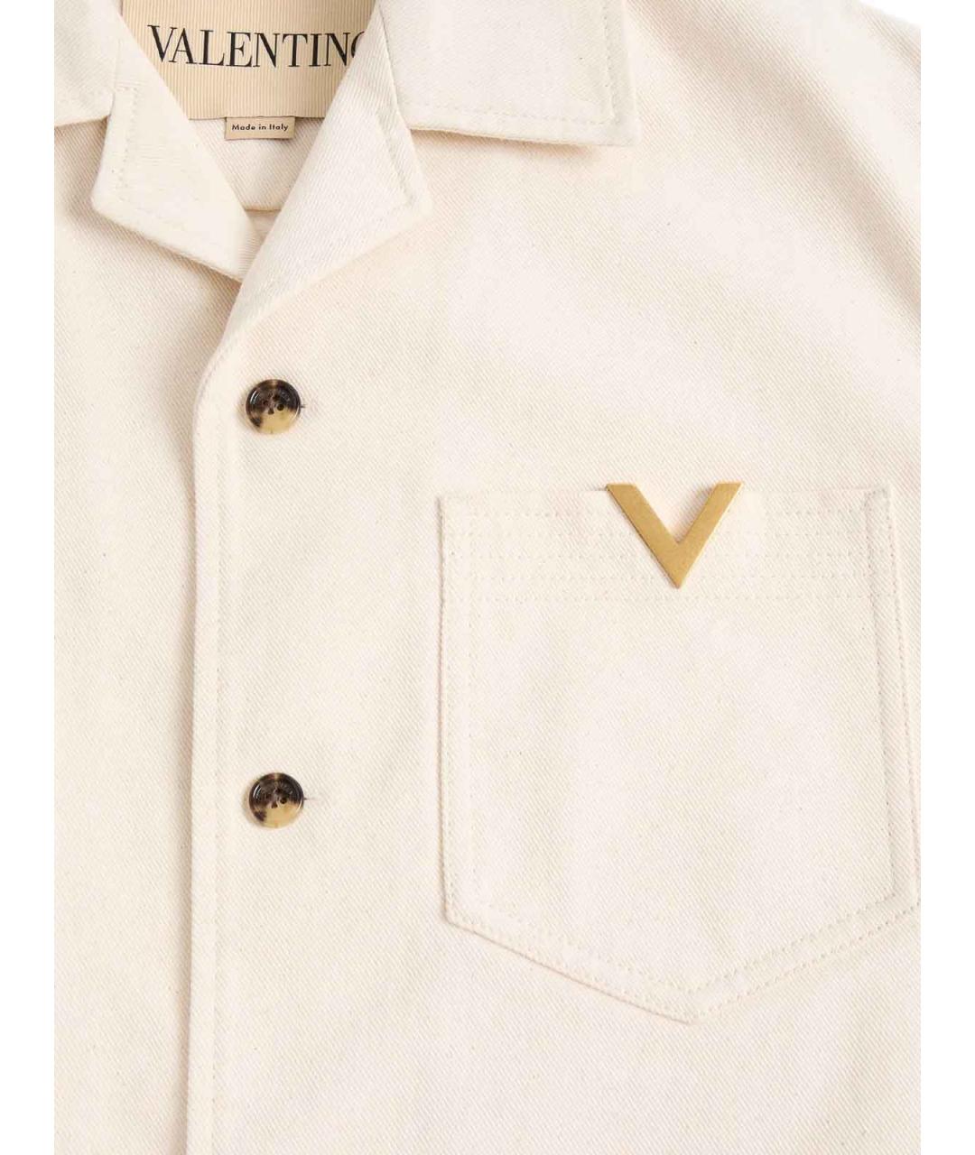 VALENTINO Бежевая хлопковая кэжуал рубашка, фото 7
