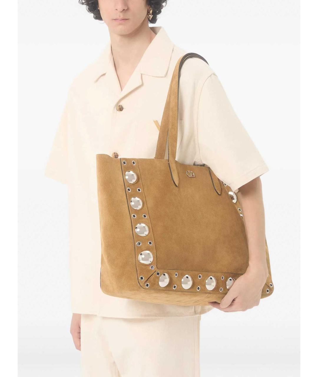 VALENTINO Бежевая хлопковая кэжуал рубашка, фото 6