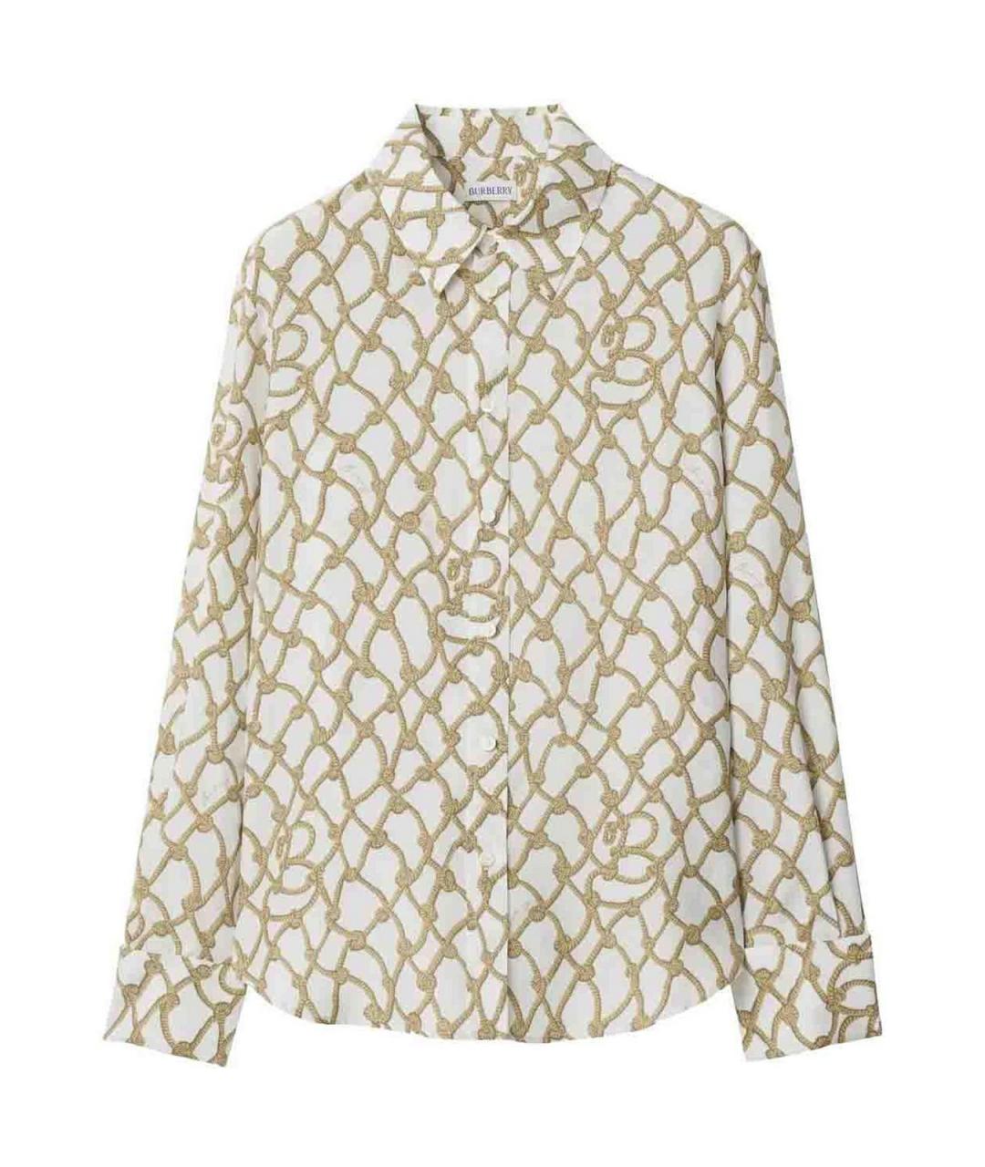 BURBERRY Бежевая шелковая рубашка, фото 1