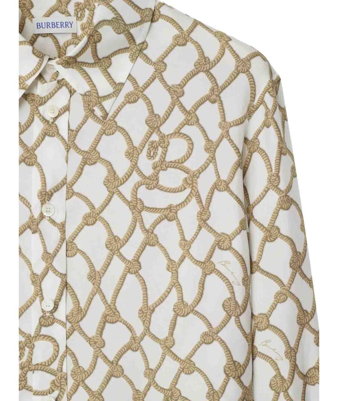 BURBERRY Бежевая шелковая рубашка, фото 2