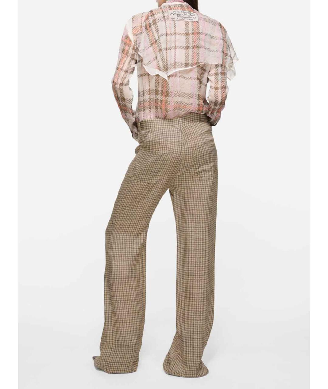 ACNE STUDIOS Бежевые прямые брюки, фото 4