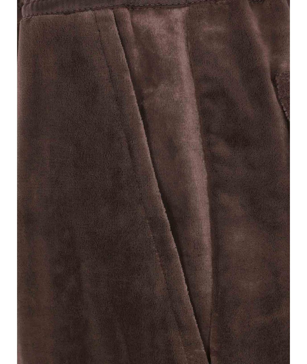 RICK OWENS Коричневые шелковые повседневные брюки, фото 3