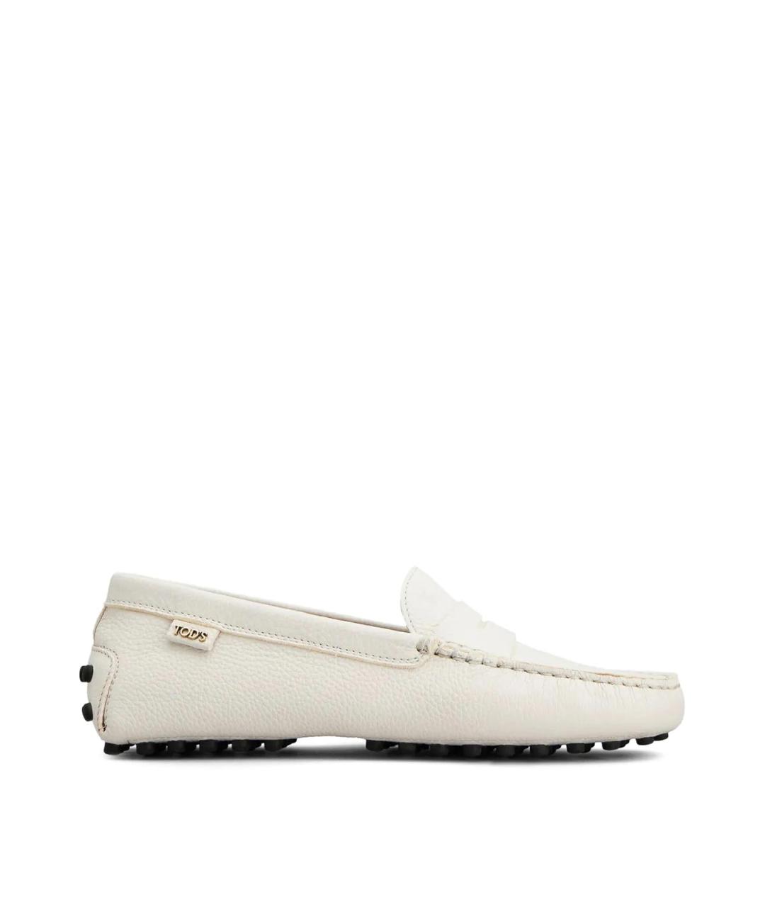 TOD'S Белые кожаные лоферы, фото 1