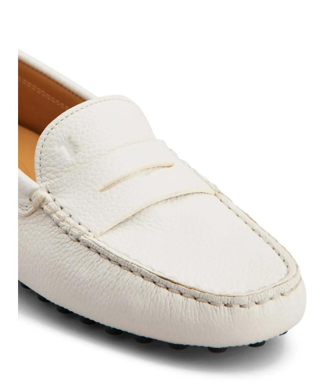 TOD'S Белые кожаные лоферы, фото 3