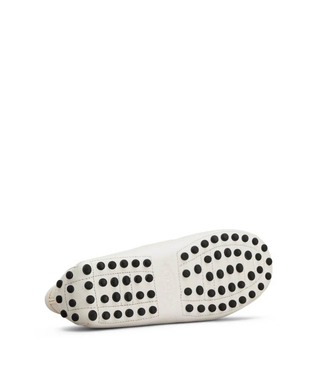 TOD'S Белые кожаные лоферы, фото 4