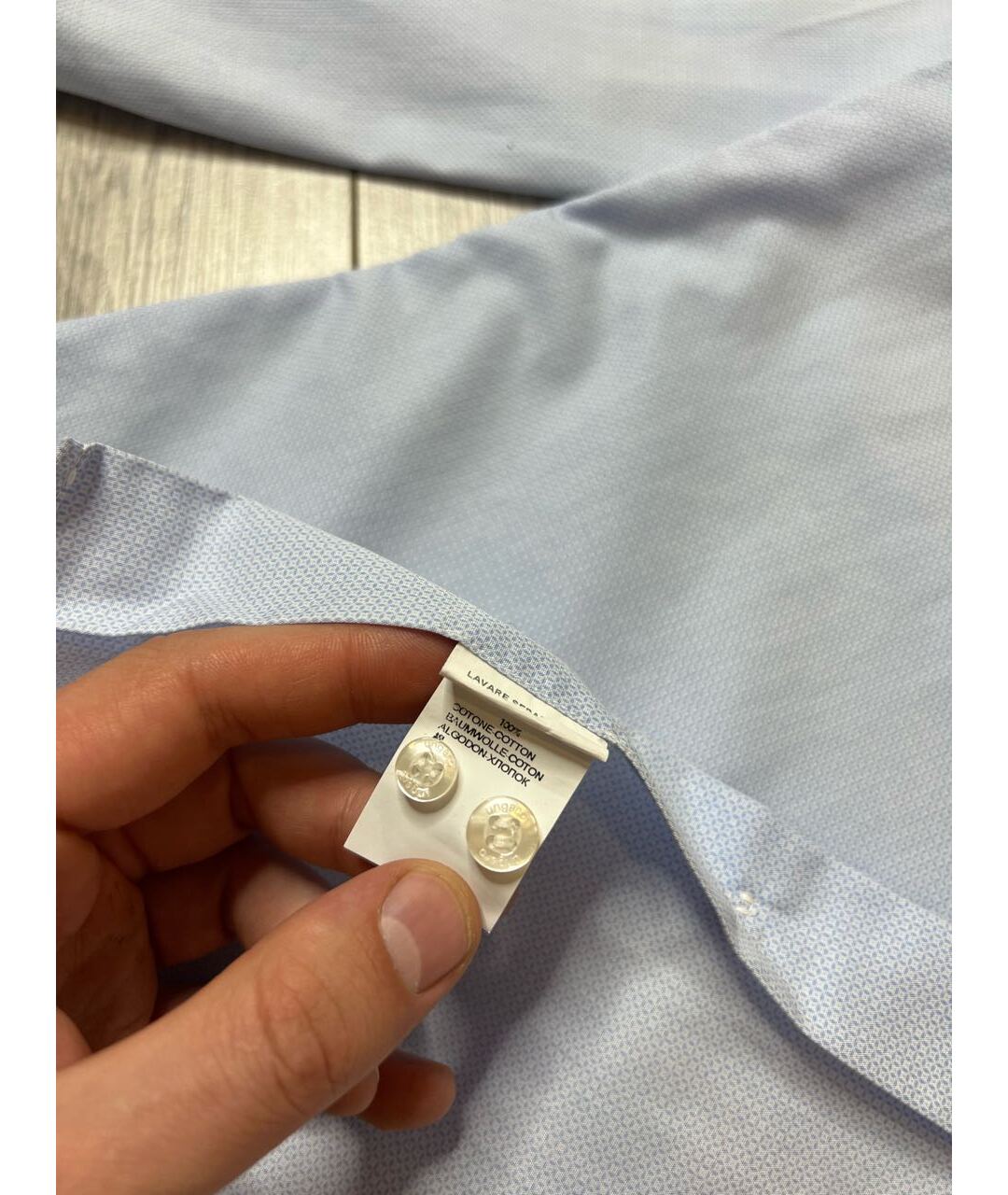 EMANUEL UNGARO Голубая хлопковая классическая рубашка, фото 7