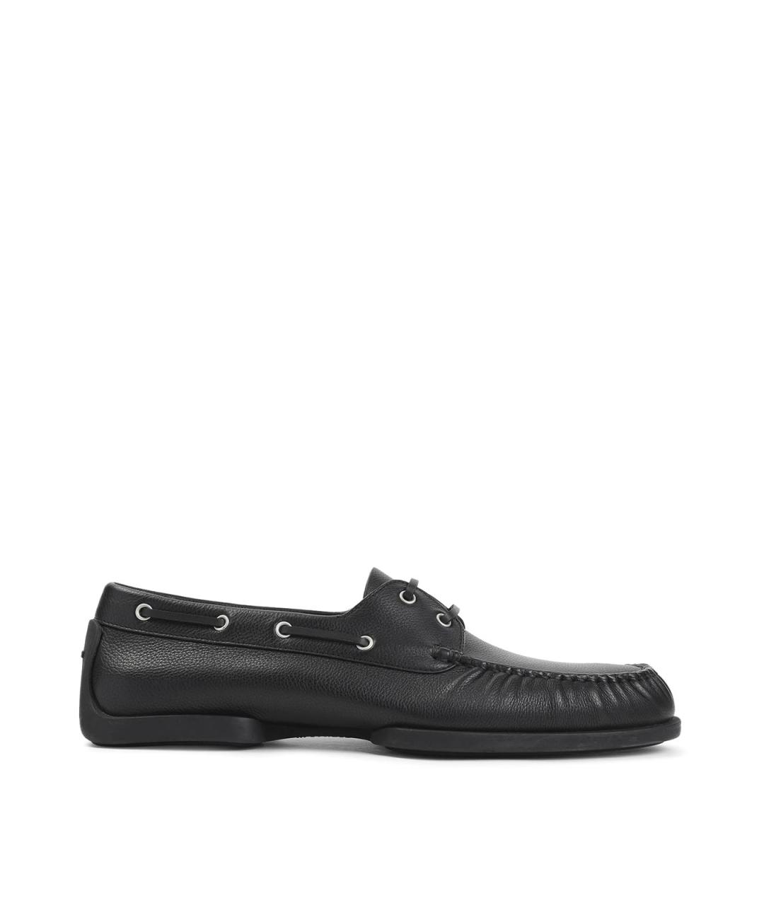 JIL SANDER Черные кожаные лоферы, фото 1