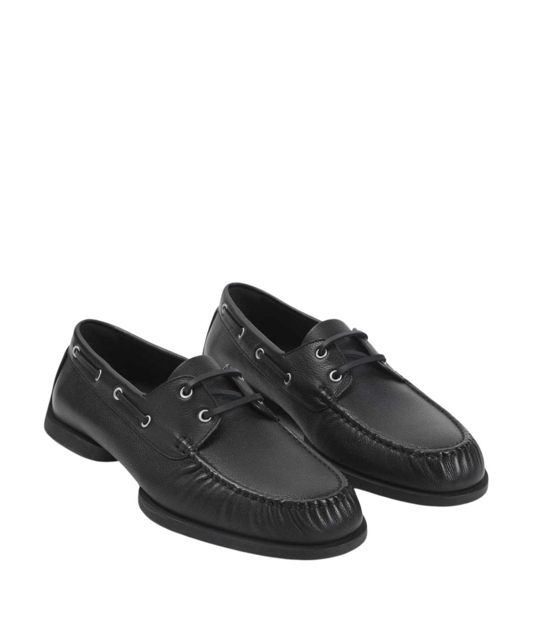 JIL SANDER Черные кожаные лоферы, фото 3