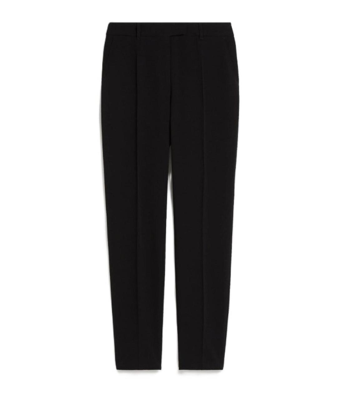 MAX MARA STUDIO Черные шерстяные прямые брюки, фото 1